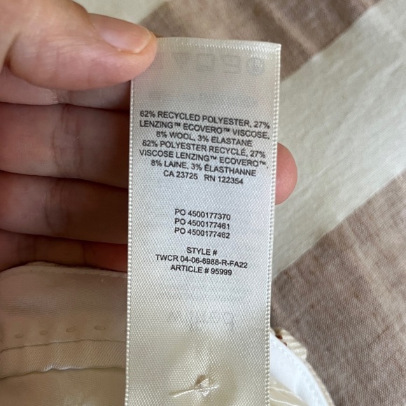 Wilfred Effortless Plaid Pants MARISOL LT BRC Color Cream and Brown Size 4 - Picture 9 of 15